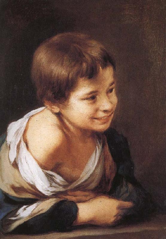Bartolome Esteban Murillo Window, smiling boy oil painting image
